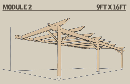 A schematic of Module 2, which is 9ft x 16ft in size